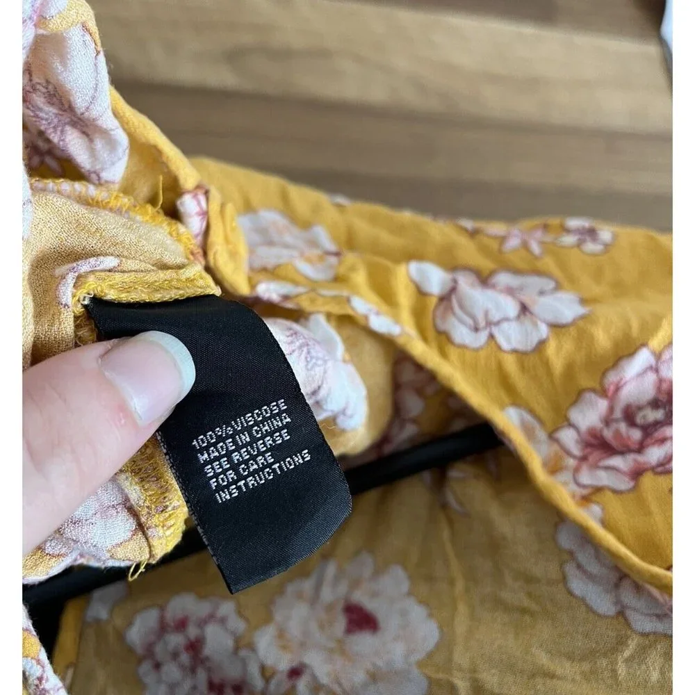 Sports girl Yellow Crop Floral Tank Size 10 - Picture 4 of 4